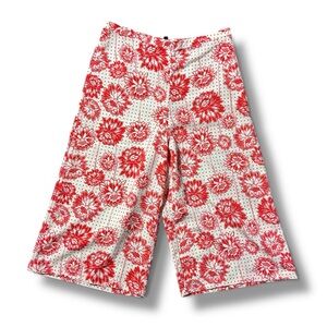 Floral Wide-Leg Culottes Pants